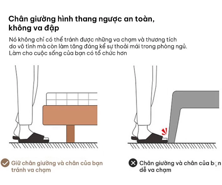 an toàn khi sử dụng  Giường ngủ gỗ tự nhiên nguyên khối OpenLiving OGG 034