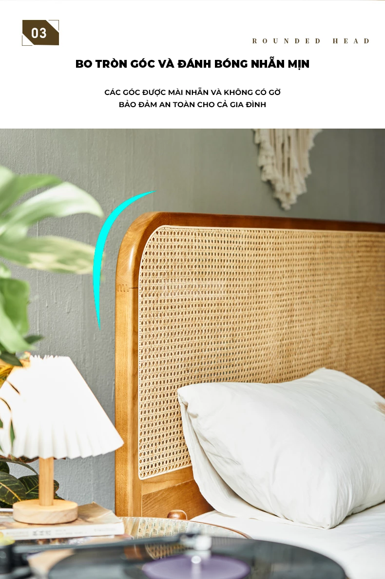 Giường ngủ Togismart GM71 thuộc SangSeries là sự kết hợp hoàn hảo giữa gỗ tự nhiên và chất liệu mây đan thủ công, tạo điểm nhấn tinh tế, gần gũi với thiên nhiên. Thiết kế mang hơi hướng Đông Dương sang trọng, phù hợp với không gian sống hiện đại và đậm chất Á Đông. Giường GM71 là lựa chọn lý tưởng cho phòng ngủ thanh lịch, đẳng cấp.