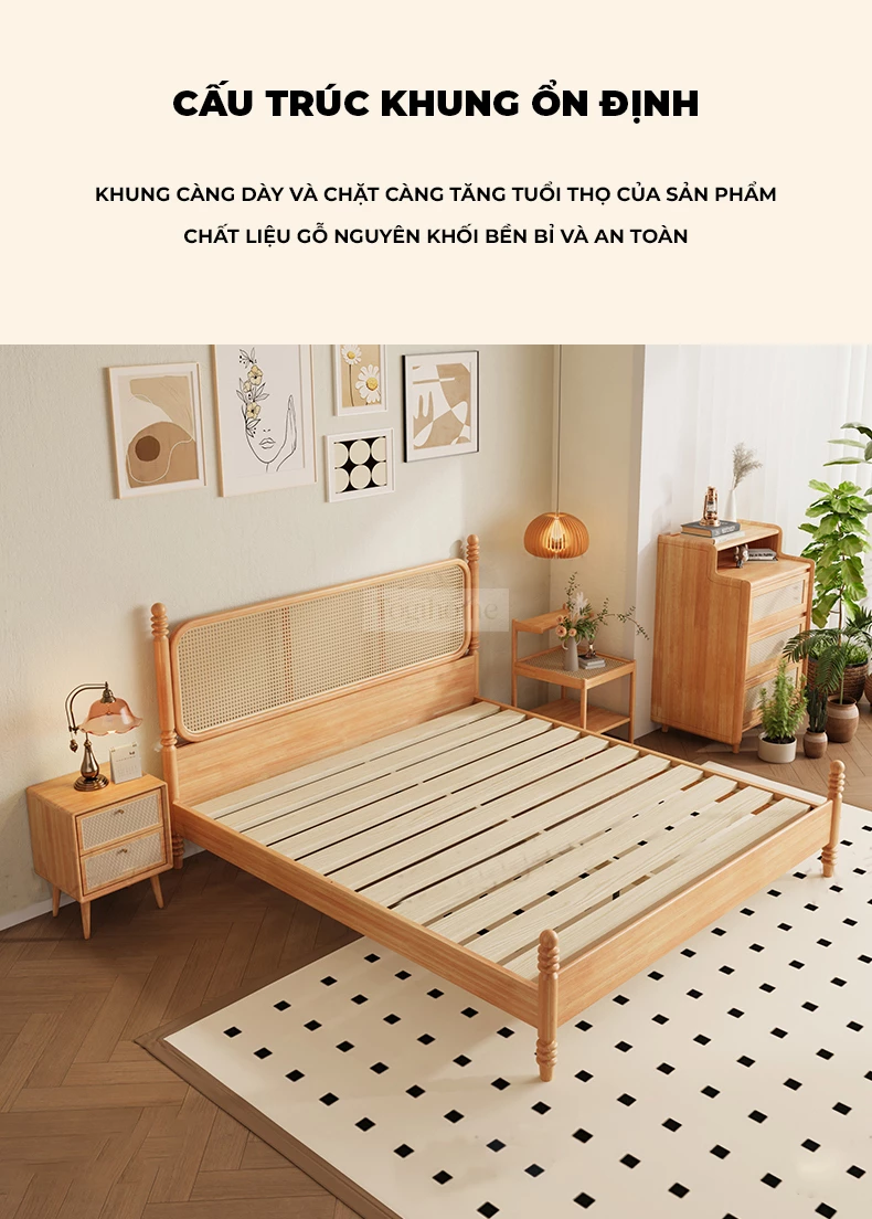 Giường ngủ Togismart GM73 thuộc Dream Series nổi bật với thiết kế phối mây thủ công cùng gỗ tự nhiên cao cấp, mang đậm phong cách Đông Dương sang trọng và thanh lịch. Từng chi tiết được chăm chút kỹ lưỡng, tạo cảm giác ấm cúng và gần gũi với thiên nhiên. Sản phẩm lý tưởng cho phòng ngủ yêu thích nét đẹp truyền thống và hiện đại.