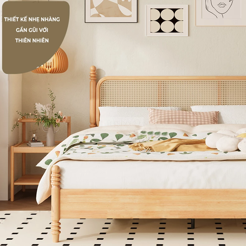 Giường ngủ Togismart GM73 thuộc Dream Series nổi bật với thiết kế phối mây thủ công cùng gỗ tự nhiên cao cấp, mang đậm phong cách Đông Dương sang trọng và thanh lịch. Từng chi tiết được chăm chút kỹ lưỡng, tạo cảm giác ấm cúng và gần gũi với thiên nhiên. Sản phẩm lý tưởng cho phòng ngủ yêu thích nét đẹp truyền thống và hiện đại.