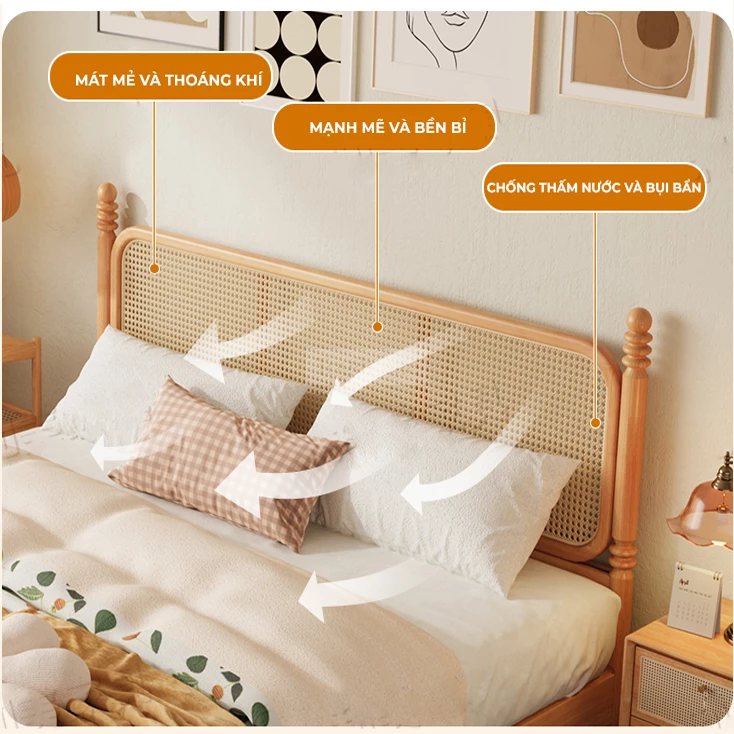 Giường ngủ Togismart GM73 thuộc Dream Series nổi bật với thiết kế phối mây thủ công cùng gỗ tự nhiên cao cấp, mang đậm phong cách Đông Dương sang trọng và thanh lịch. Từng chi tiết được chăm chút kỹ lưỡng, tạo cảm giác ấm cúng và gần gũi với thiên nhiên. Sản phẩm lý tưởng cho phòng ngủ yêu thích nét đẹp truyền thống và hiện đại.