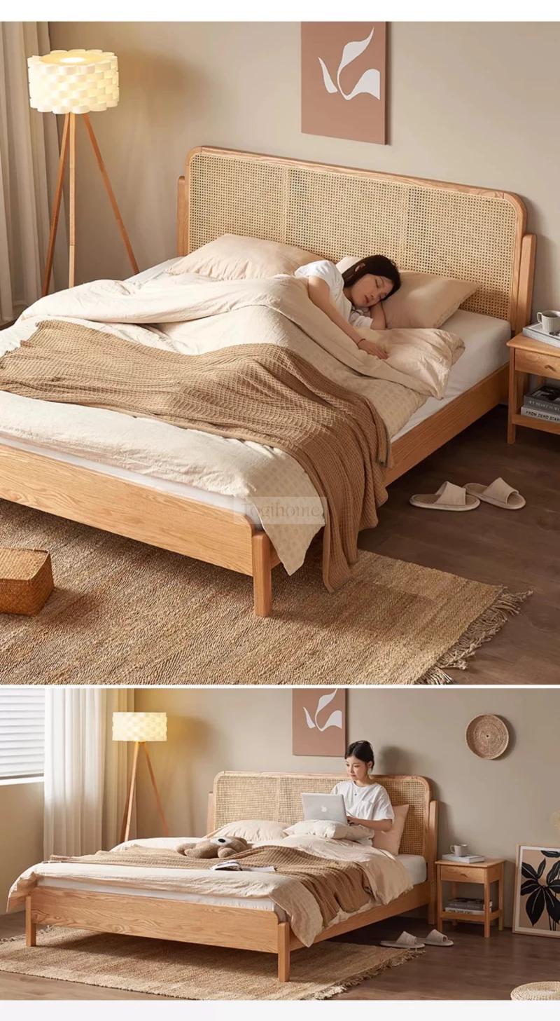 Giường ngủ Togismart GM74 kết hợp giữa gỗ tự nhiên chắc chắn và chi tiết mây đan thủ công tinh tế, mang đậm phong cách Đông Dương hiện đại. Thiết kế tối giản mà sang trọng, phù hợp với mọi không gian nội thất. GM74 không chỉ là sản phẩm nội thất mà còn là điểm nhấn nghệ thuật cho phòng ngủ của bạn.