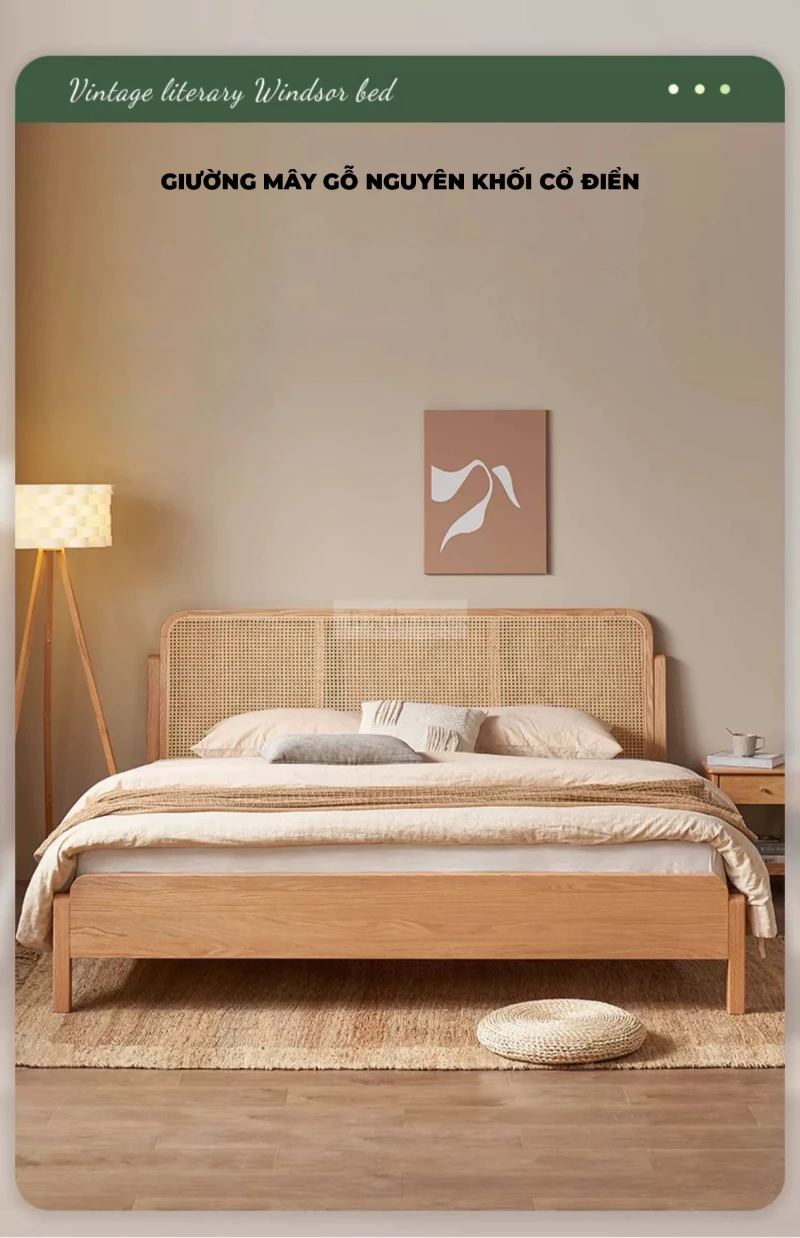 Giường ngủ Togismart GM74 kết hợp giữa gỗ tự nhiên chắc chắn và chi tiết mây đan thủ công tinh tế, mang đậm phong cách Đông Dương hiện đại. Thiết kế tối giản mà sang trọng, phù hợp với mọi không gian nội thất. GM74 không chỉ là sản phẩm nội thất mà còn là điểm nhấn nghệ thuật cho phòng ngủ của bạn.