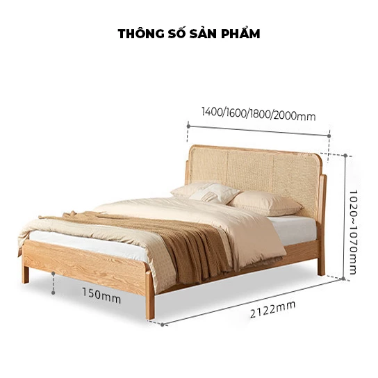 Giường ngủ Togismart GM74 kết hợp giữa gỗ tự nhiên chắc chắn và chi tiết mây đan thủ công tinh tế, mang đậm phong cách Đông Dương hiện đại. Thiết kế tối giản mà sang trọng, phù hợp với mọi không gian nội thất. GM74 không chỉ là sản phẩm nội thất mà còn là điểm nhấn nghệ thuật cho phòng ngủ của bạn.