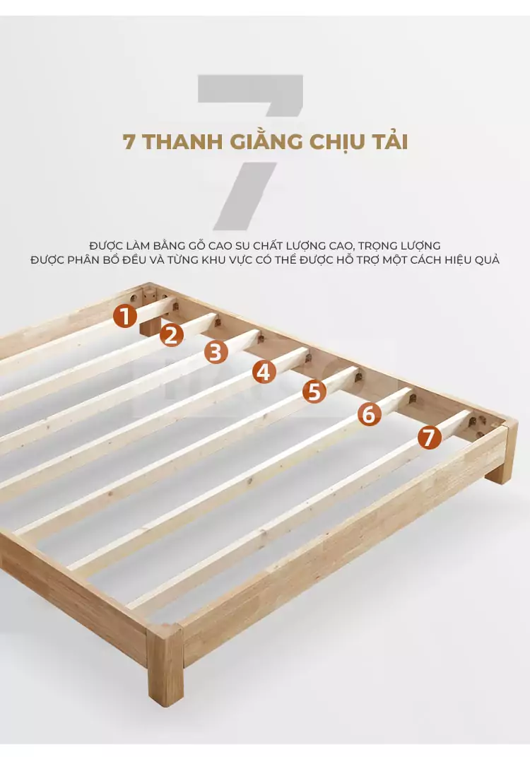 Giường Ngủ Gỗ Tự Nhiên Phong Cách Hàn Quốc GN033