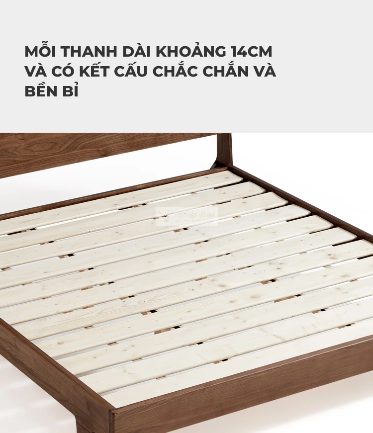 kết cấu của Giường ngủ gỗ tự nhiên phong cách tối giản, hiện đại BR105