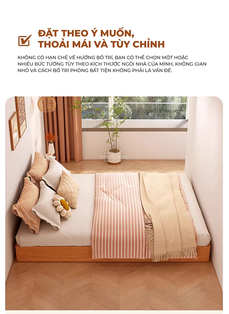 Giường ngủ gỗ tự nhiên thanh lịch cao cấp OpenLiving OGG 038 mang đến vẻ đẹp sang trọng và tinh tế cho phòng ngủ. Với thiết kế tinh xảo và chất liệu gỗ cao cấp, sản phẩm không chỉ bền bỉ mà còn tạo cảm giác thư giãn tối ưu.