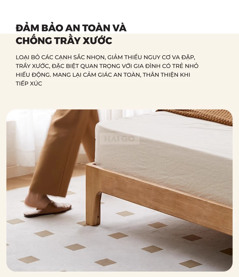 Giường Ngủ Gỗ Tự Nhi&ecirc;n Th&ocirc;ng Minh Phong C&aacute;ch Hiện Đại GN379
