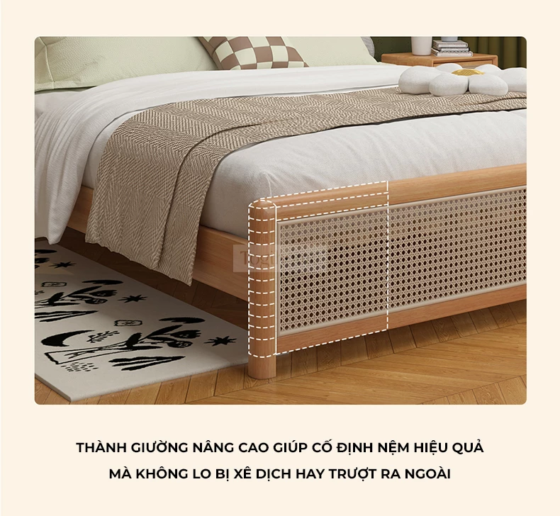 Togismart GM70 là mẫu giường ngủ thuộc dòng Dream Series, được làm từ gỗ tự nhiên bền chắc, thân thiện với môi trường. Thiết kế tối giản, hiện đại với đường nét tinh gọn, phù hợp với phòng ngủ phong cách Nhật – Hàn. GM70 mang đến không gian nghỉ ngơi thư giãn, sang trọng, dễ kết hợp với các món nội thất khác.