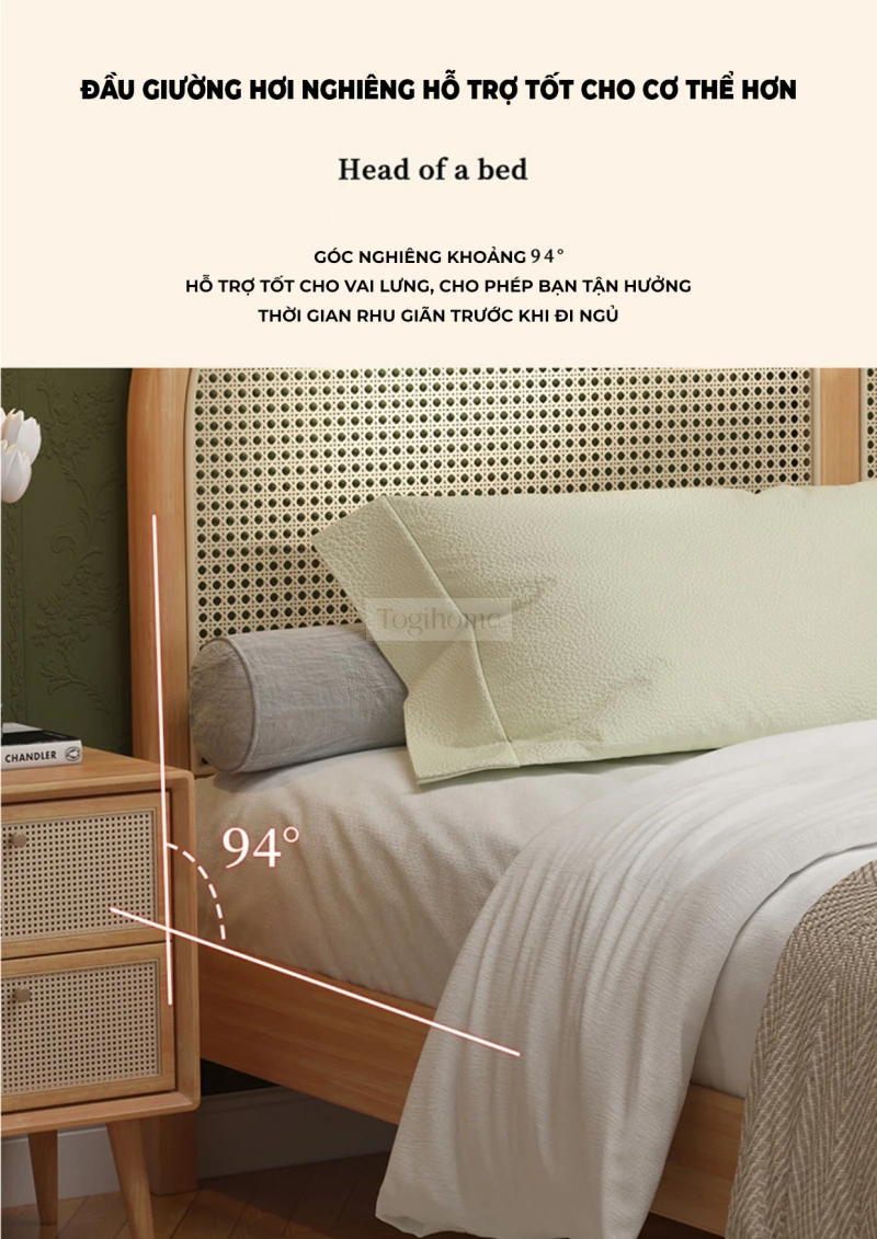 Togismart GM70 là mẫu giường ngủ thuộc dòng Dream Series, được làm từ gỗ tự nhiên bền chắc, thân thiện với môi trường. Thiết kế tối giản, hiện đại với đường nét tinh gọn, phù hợp với phòng ngủ phong cách Nhật – Hàn. GM70 mang đến không gian nghỉ ngơi thư giãn, sang trọng, dễ kết hợp với các món nội thất khác.