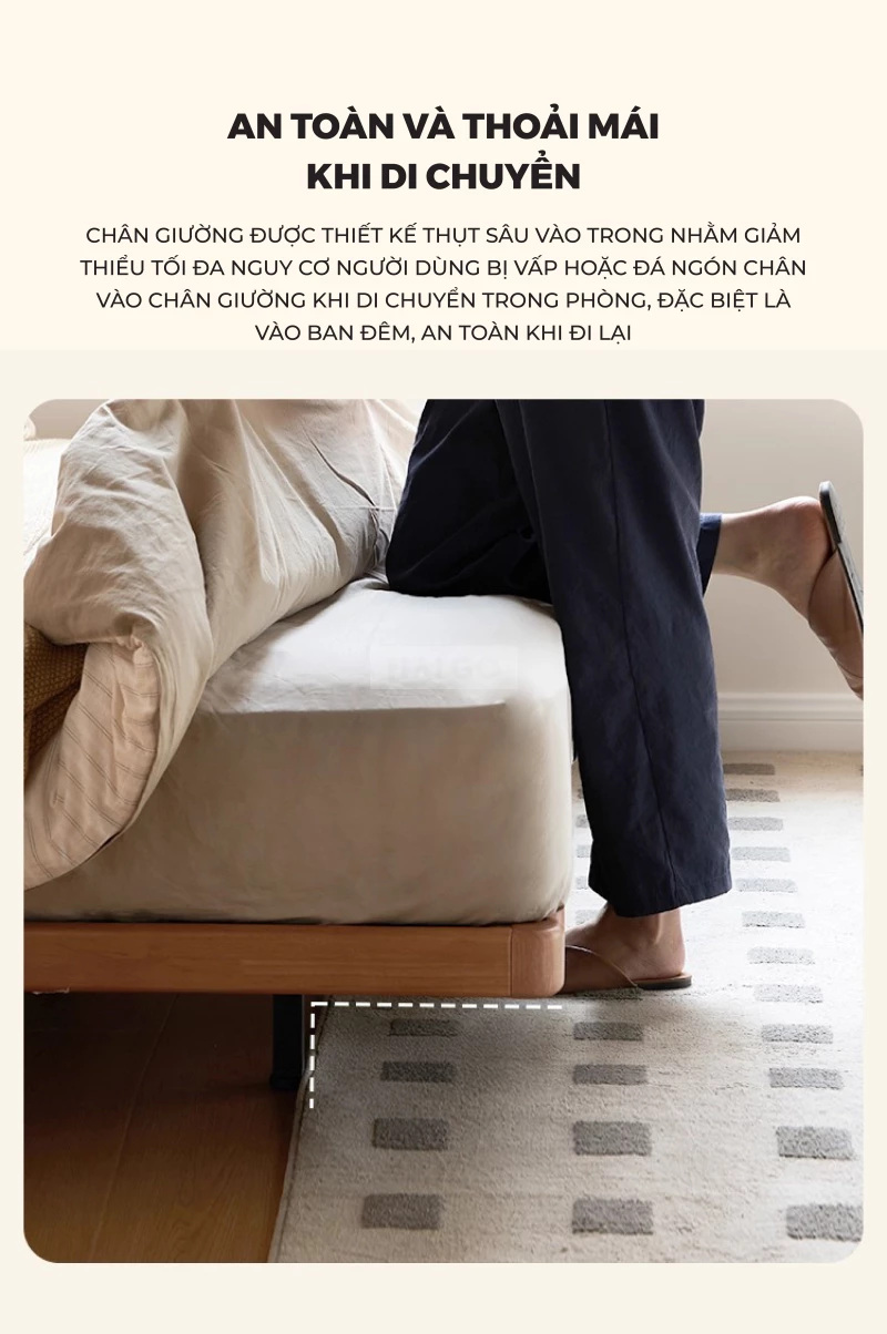 Giường Ngủ Gỗ Tự Nhiên Tối Giản GN381