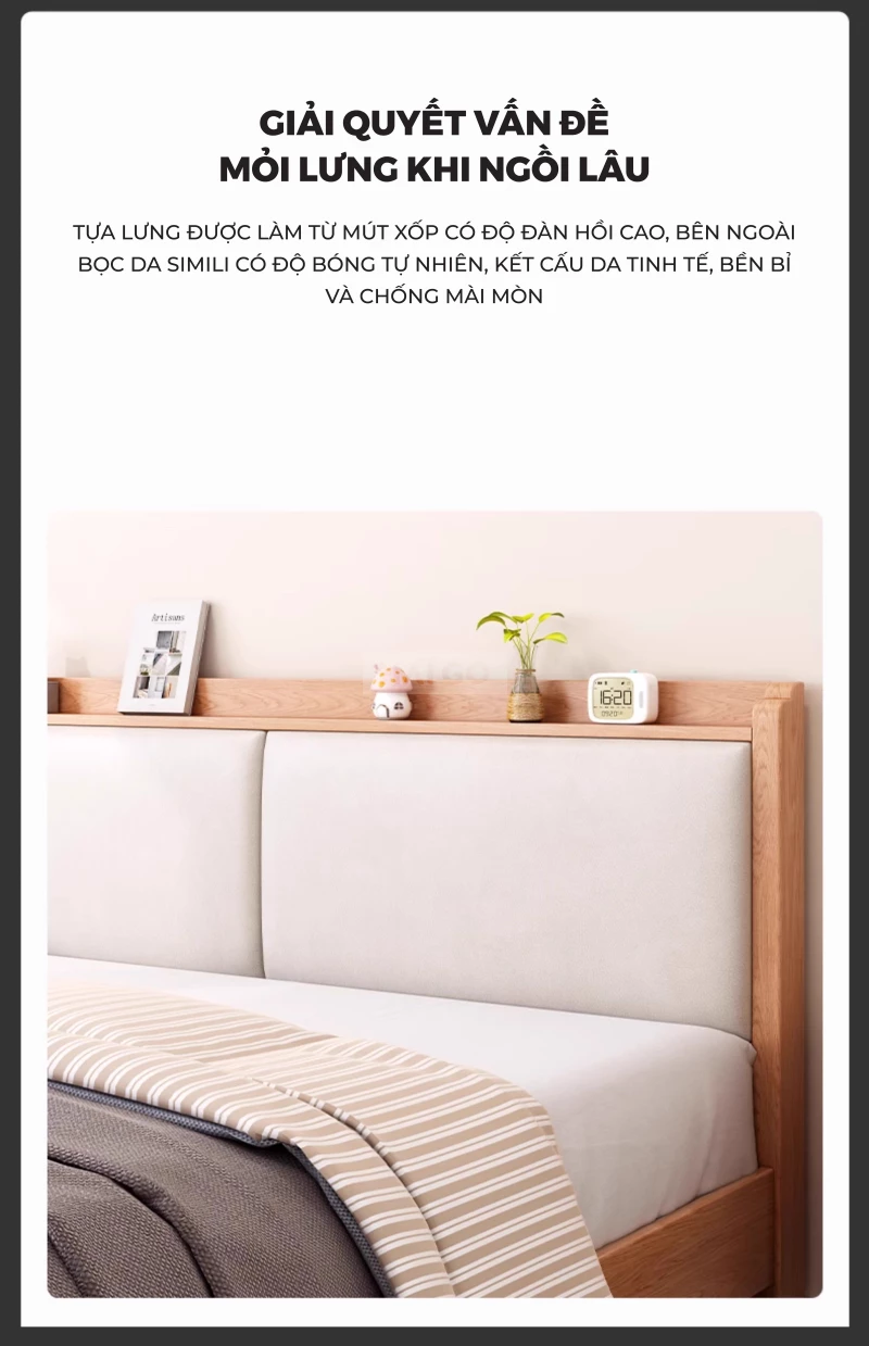 Giường Ngủ Hiện Đại Gỗ Tự Nhiên GN380