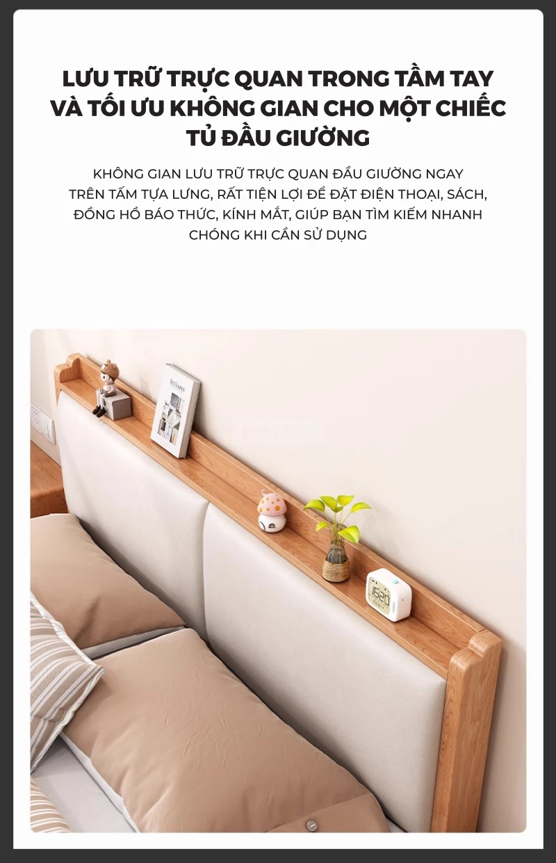 Giường Ngủ Hiện Đại Gỗ Tự Nhiên GN380
