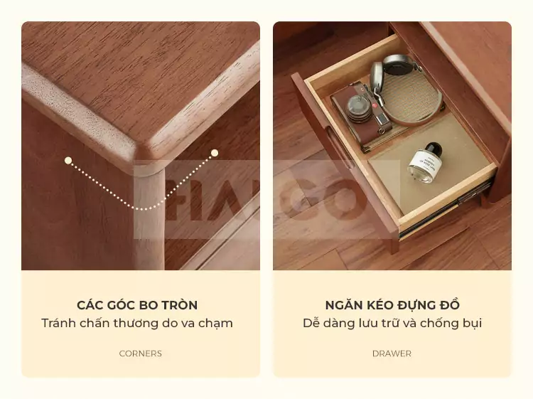 Giường Ngủ Phong Cách Bắc Âu Gỗ Tự Nhiên GN122