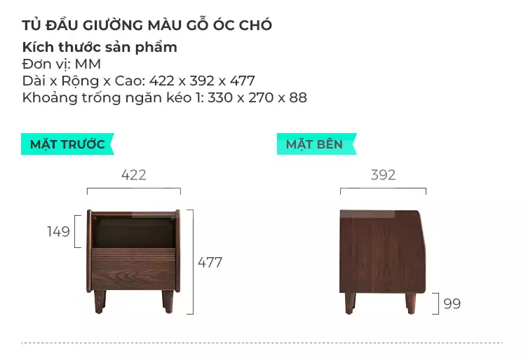 Giường Ngủ Phong Cách Bắc Âu Gỗ Tự Nhiên GN125