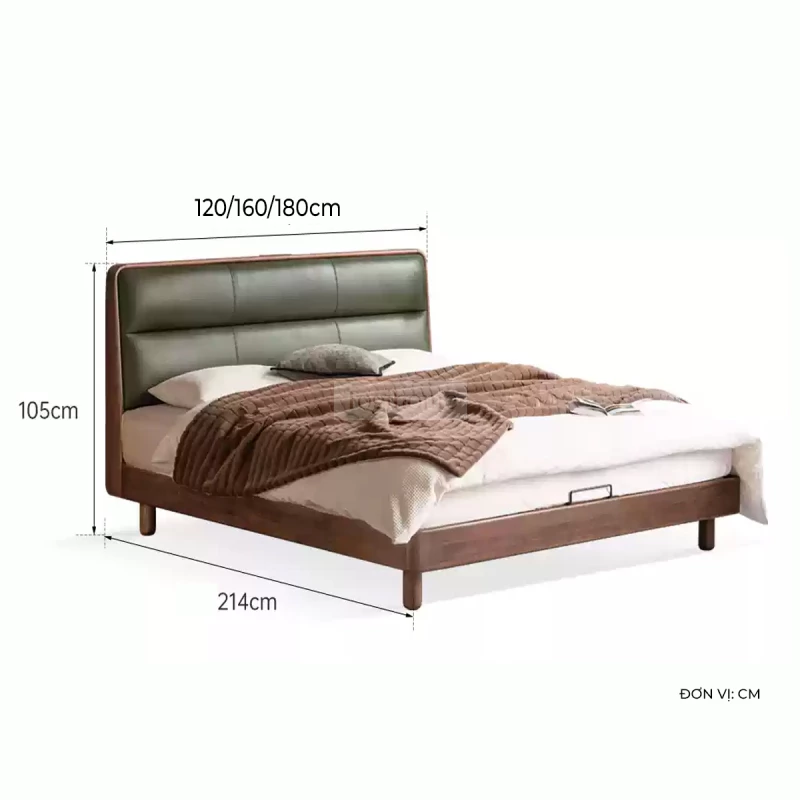 Giường Ngủ Phong Cách Hiện Đại Đệm Da Đầu Giường GM 078 thiết kế hiện đại, phần đầu giường bọc đệm da sang trọng, khung giường làm từ gỗ tự nhiên chắc chắn. Mẫu giường mang lại cảm giác êm ái, đẳng cấp, phù hợp với phòng ngủ phong cách trẻ trung, tiện nghi và tinh tế.