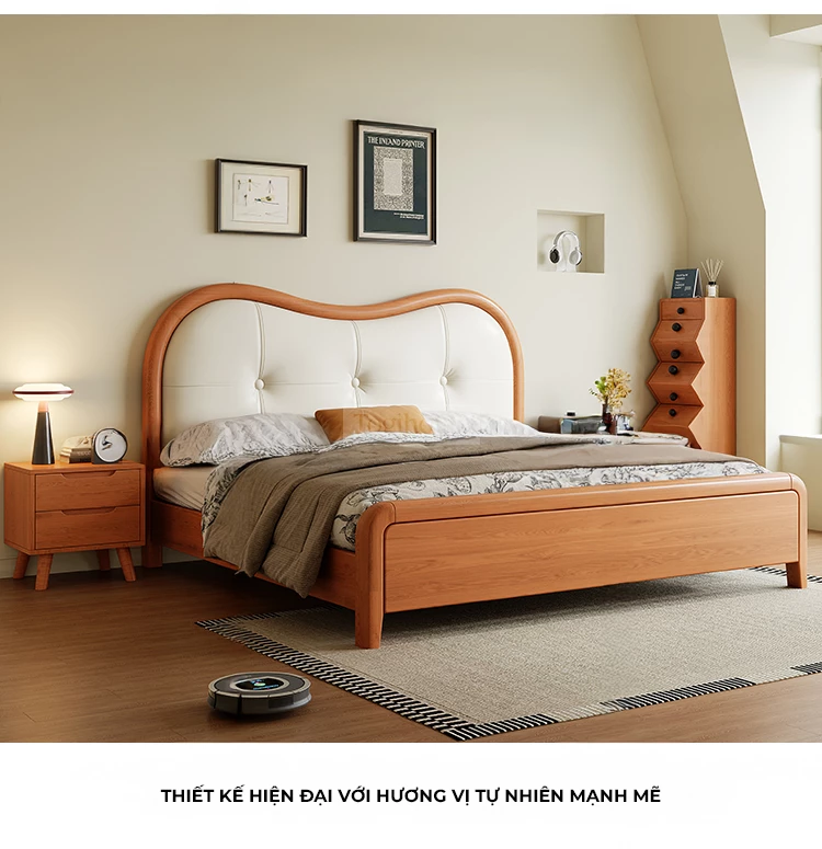 Giường Ngủ Phong Cách Hoàng Gia Togismart GM 077 phong cách hoàng gia sang trọng, chế tác từ gỗ tự nhiên cao cấp, chạm khắc tinh xảo, màu sắc quý phái. Thiết kế tôn vinh đẳng cấp và gu thẩm mỹ của gia chủ, phù hợp với không gian phòng ngủ cổ điển, đậm chất nghệ thuật và quyền uy. 