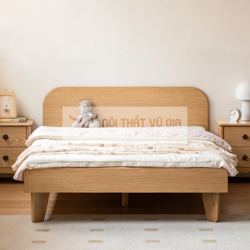 Giường ngủ trẻ em gỗ tự nhiên cao cấp, thiết kế thông minh TE3