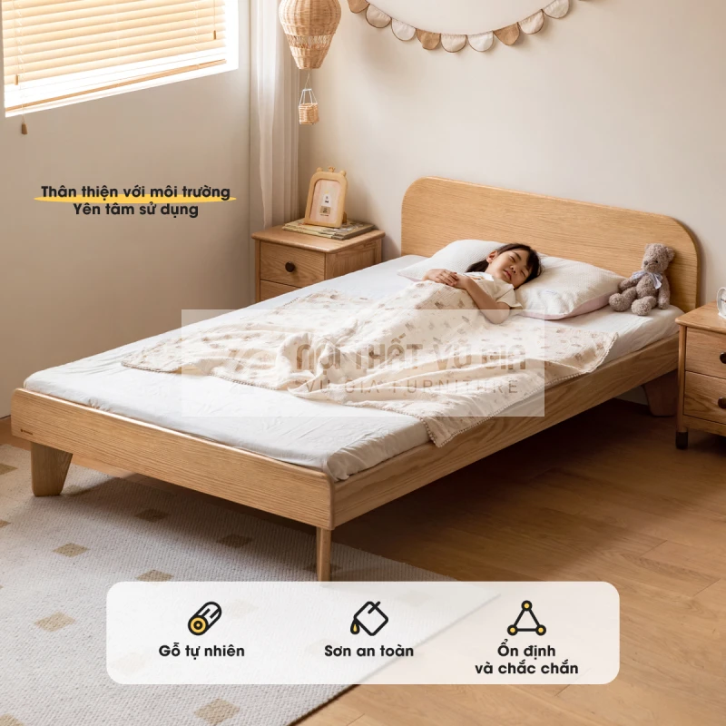 ưu điểm của Giường ngủ trẻ em gỗ tự nhiên cao cấp, thiết kế thông minh TE3
