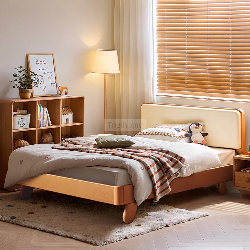 Giường Ngủ Trẻ Em Gỗ Tự Nhiên Có Tựa Đầu Nệm Êm Ái GTE 114 được làm từ gỗ tự nhiên chắc chắn, thiết kế tựa đầu bọc nệm êm ái, giúp bé thoải mái khi nghỉ ngơi. Kiểu dáng hiện đại, an toàn và thân thiện. Phù hợp với nhiều phong cách nội thất phòng ngủ trẻ em hiện nay.