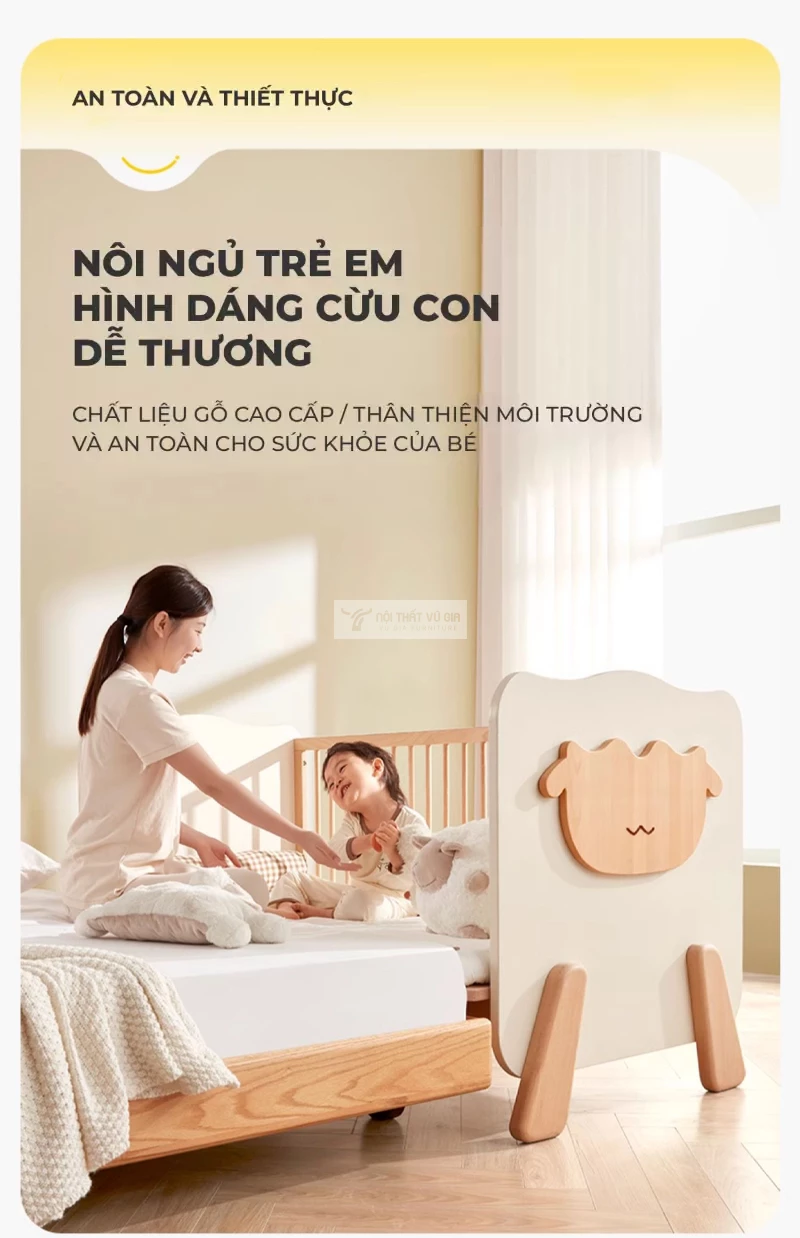 Giường nôi trẻ em thiết kế ngộ nghĩnh TE53