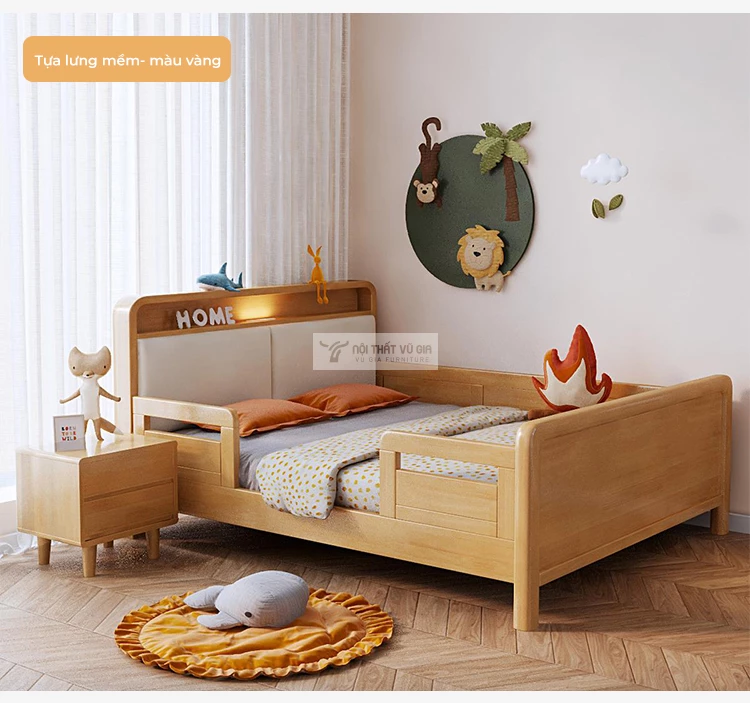 các tùy chọn của Giường trẻ em gỗ tự nhiên cao cấp phong cách hiện đại TE54