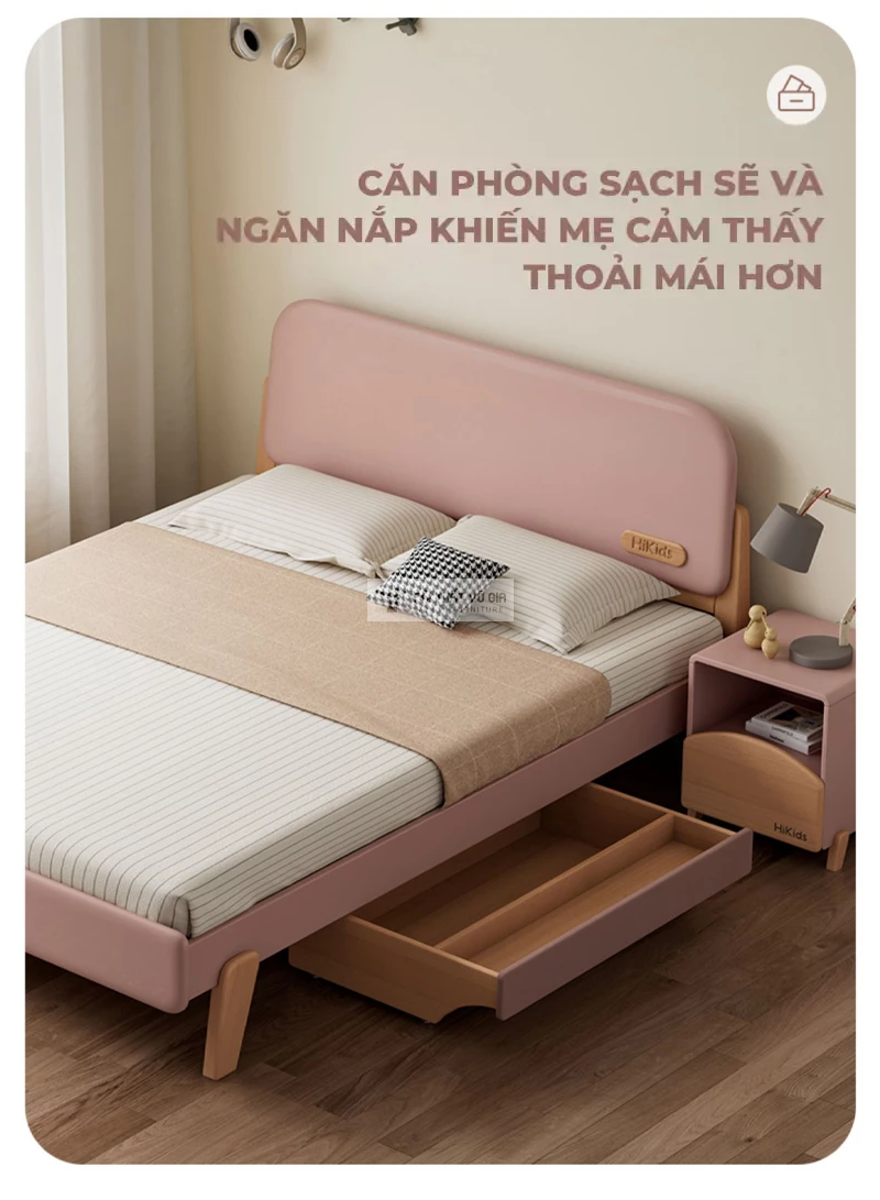 không gian gọn gàng hơn với Giường trẻ em thiết kế tích hợp ngăn kéo tiện lợi TE50