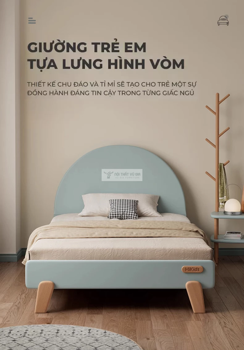 Giường trẻ em thiết kế tối giản, an toàn TE52