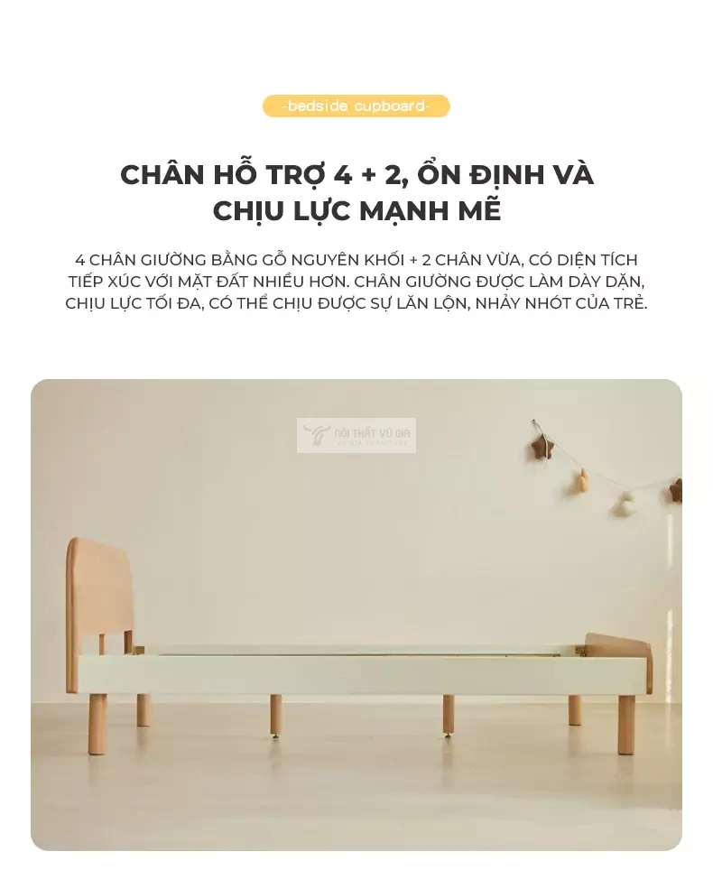 kết cấu của Giường trẻ em tối giản, hiện đại TE48