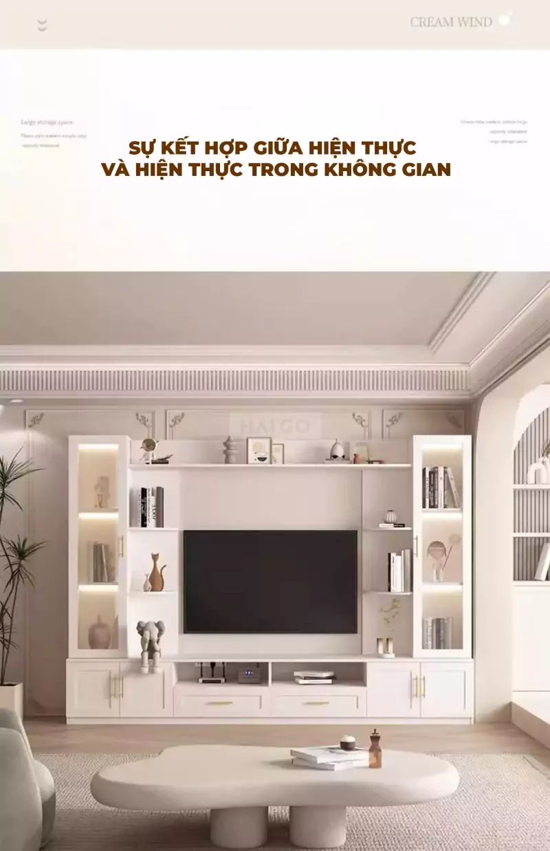 Hệ Kệ Tivi Kết Hợp Tủ Phong Cách Hiện Đại Haigo KTV155