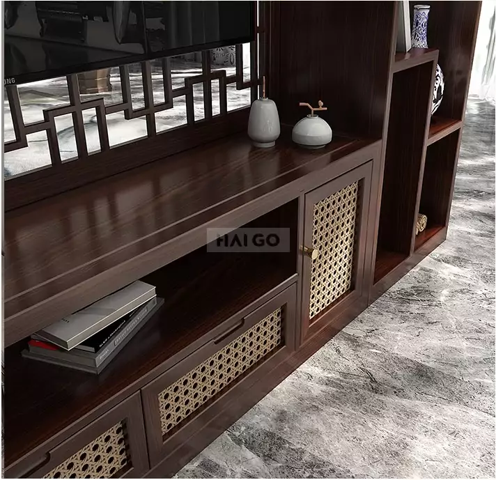 Hệ Kệ Tivi Kết Hợp Vách Ngăn Phòng Khách Haigo KTV166