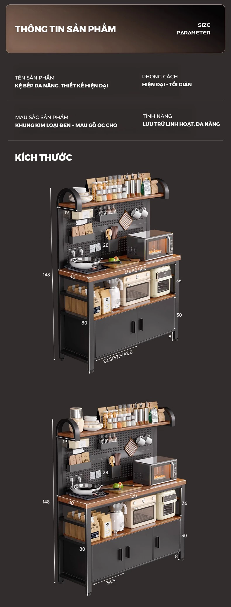 Kệ Bếp Đa Năng Thiết Kế Hiện Đại Haigo KC387