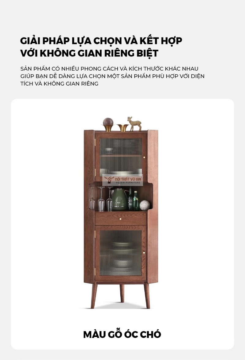 Kệ bếp gỗ tự nhiên thiết kế tối ưu không gian KC96