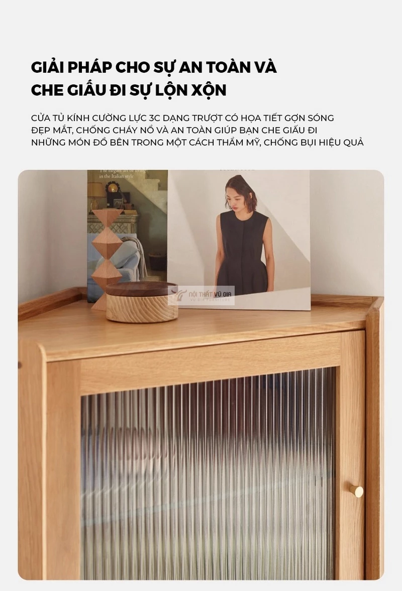 không gian gọn gàng với Kệ bếp gỗ tự nhiên thiết kế tối ưu không gian KC96