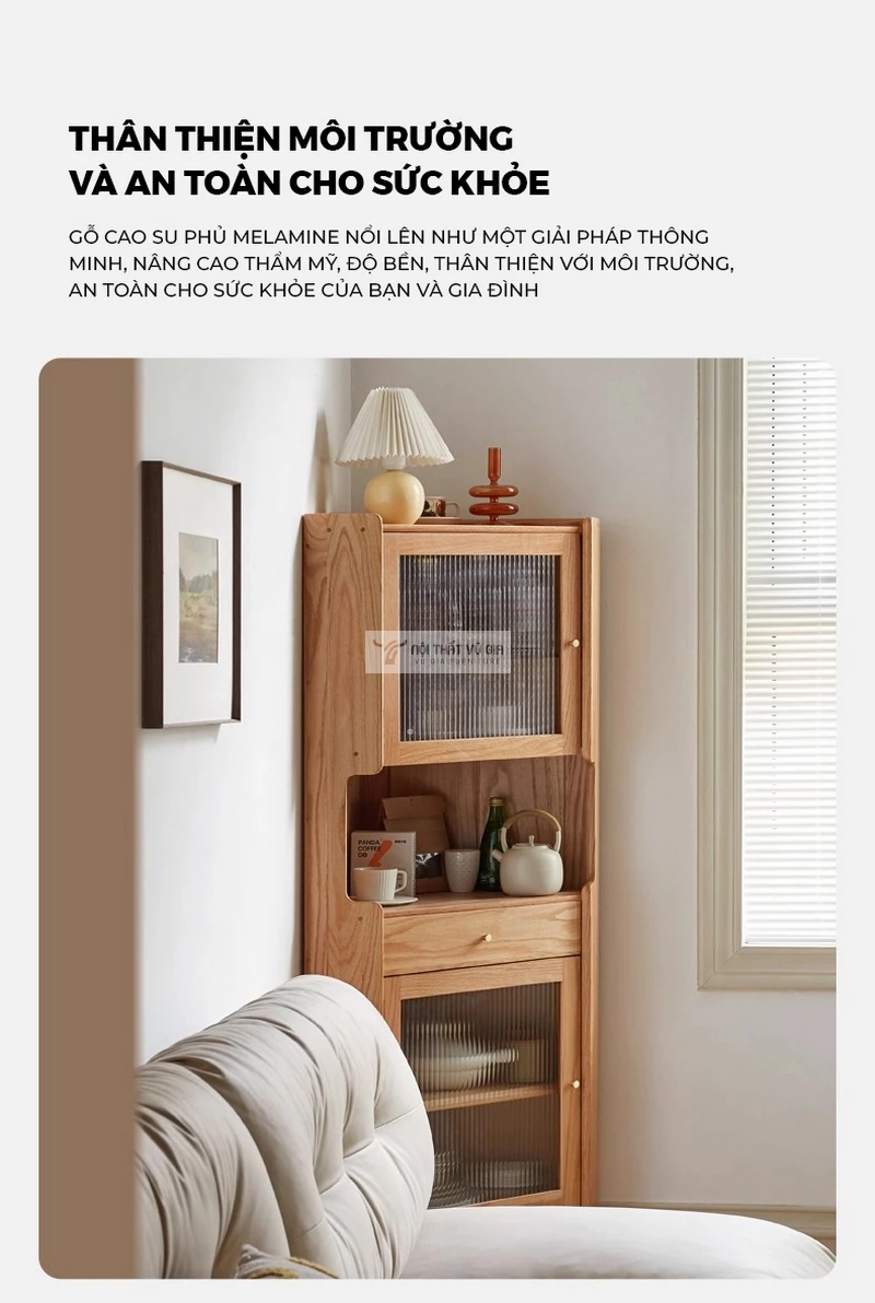 Kệ bếp gỗ tự nhiên thiết kế tối ưu không gian KC96 sử dụng chất liệu thân thiện với môi trường