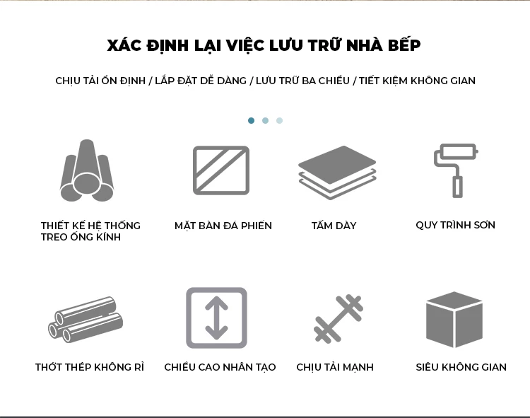 ưu điểm của Kệ bếp nhiều tầng, thiết kế thông minh KC53