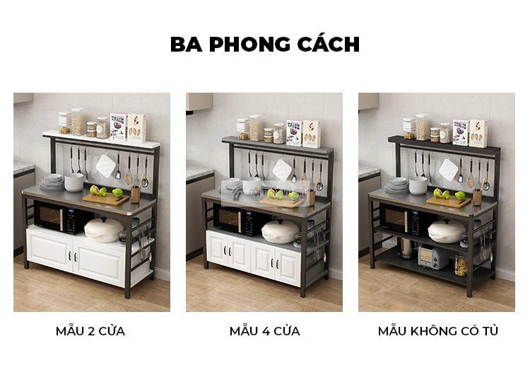 tùy chọn kết cấu của Kệ bếp nhiều tầng, thiết kế thông minh KC53