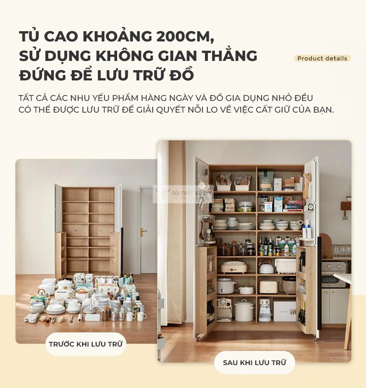 thiết kế cao lưu trữ rộng rãi của Kệ bếp thiết kế đa năng, hiện đại KC73