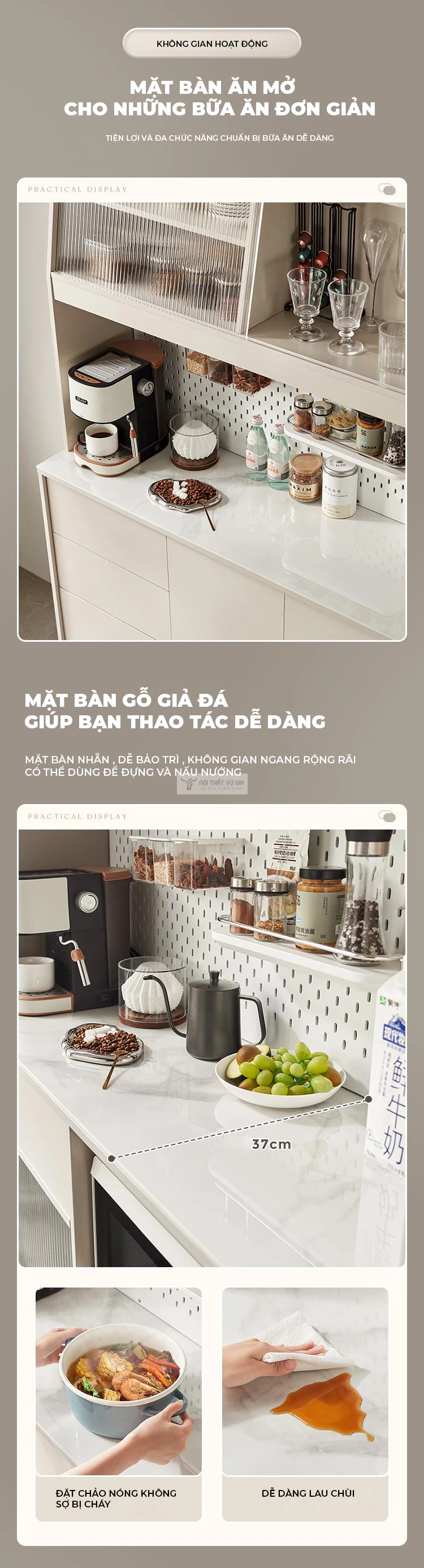 không gian bếp hiện đại, sang trọng với Kệ bếp thiết kế hiện đại, sang trọng KC66