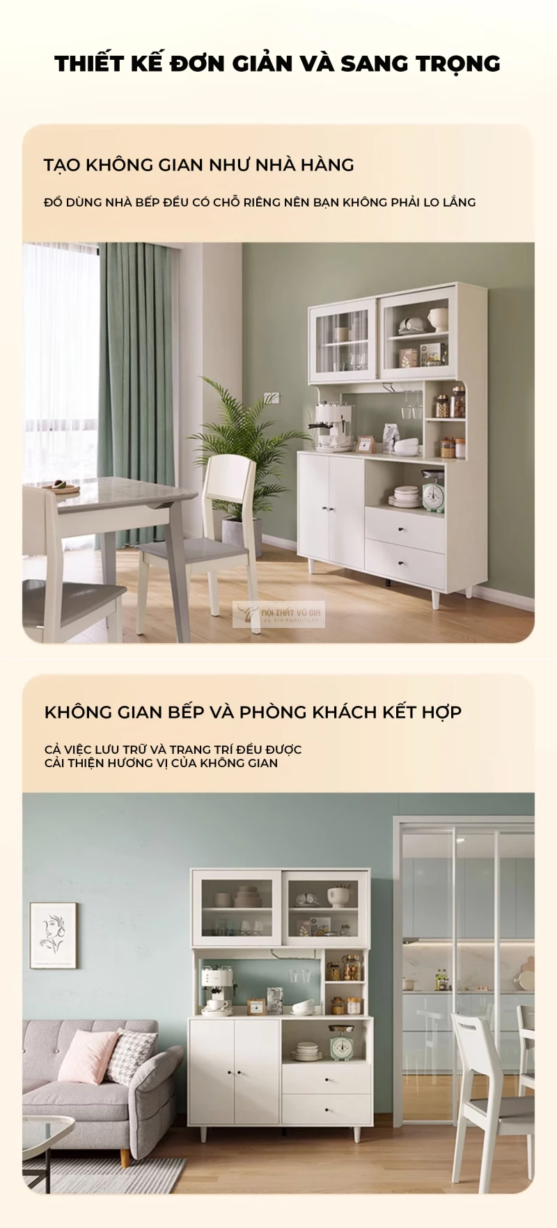 thiết kế tối giản, sang trọng của Kệ bếp thiết kế hiện đại, thanh lịch KC69