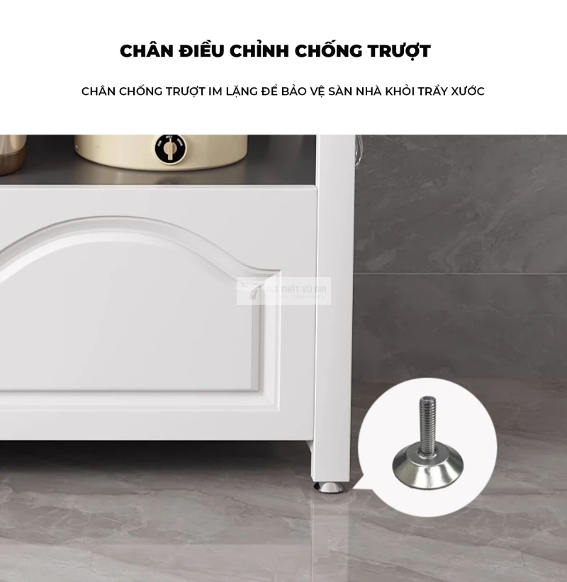 Kệ bếp thông minh thiết kế tối ưu KC50 sử dụng đệm chân chống trầy sàn