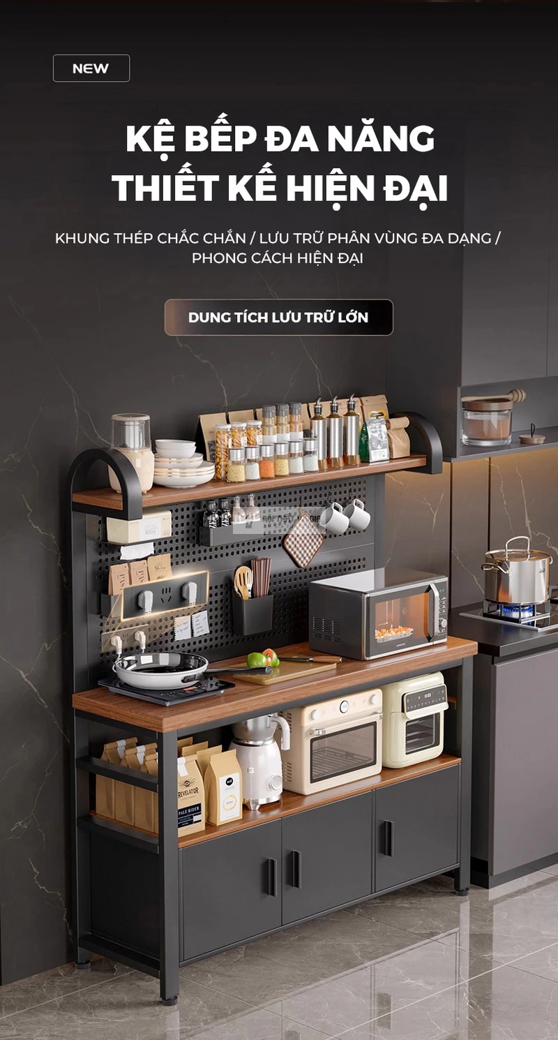Kệ bếp Vũ Gia thiết kế đa tầng hiện đại KC89
