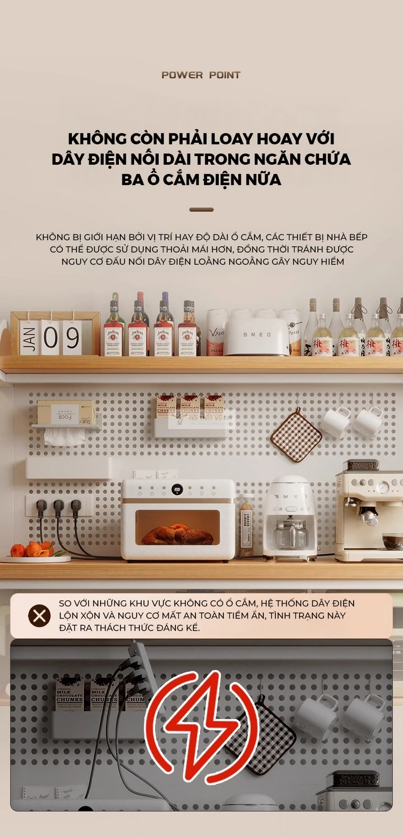 thiết kế gọn gàng của Kệ bếp Vũ Gia thiết kế tối giản, hiện đại KC88