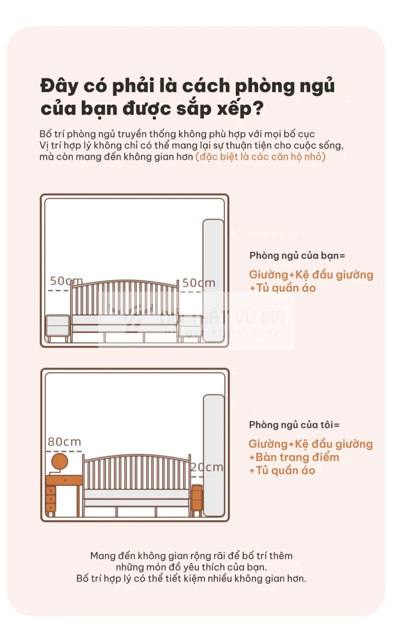 gợi ý cách bố trí phòng ngủ với Kệ đầu giường gỗ tự nhiên thiết kế độc đáo PN13