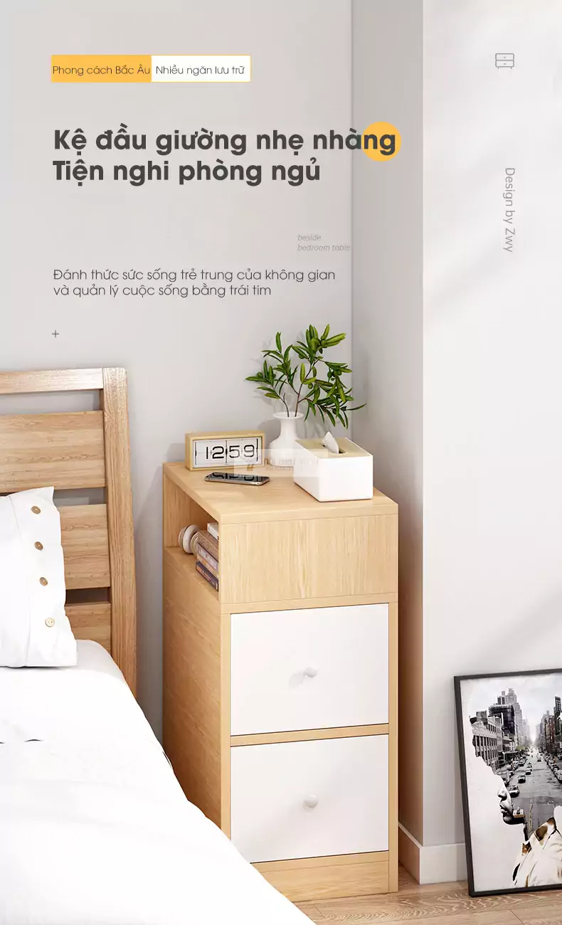 Kệ đầu giường thiết kế đa năng BR54