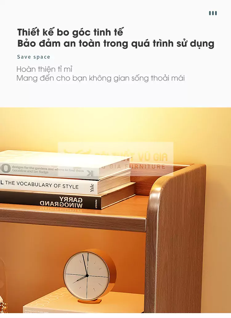 Kệ đầu giường thiết kế đa năng, hiện đại BR59 được thiết kế bo góc an toàn