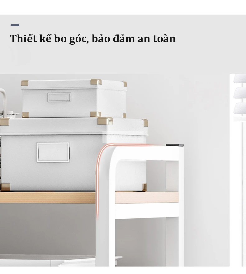 thiết kế bo góc bảo đảm an toàn của Kệ để máy in đa năng SD244