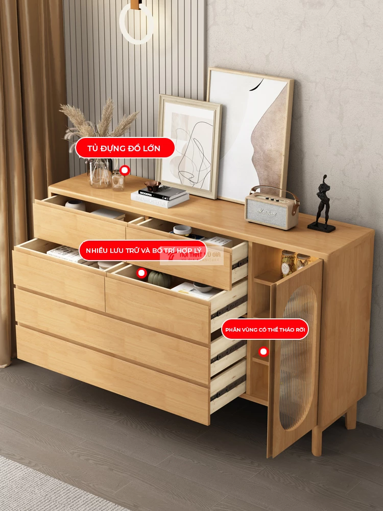 kết cấu của Kệ gỗ tự nhi&ecirc;n thiết kế nhiều ngăn LV58