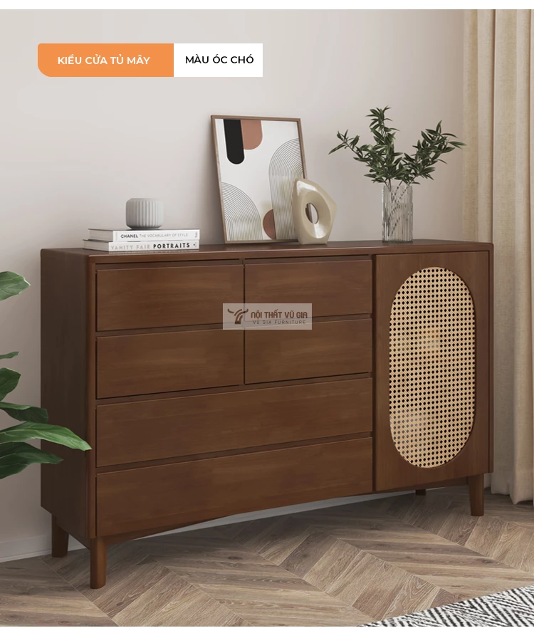 Kệ gỗ tự nhi&ecirc;n thiết kế nhiều ngăn LV58