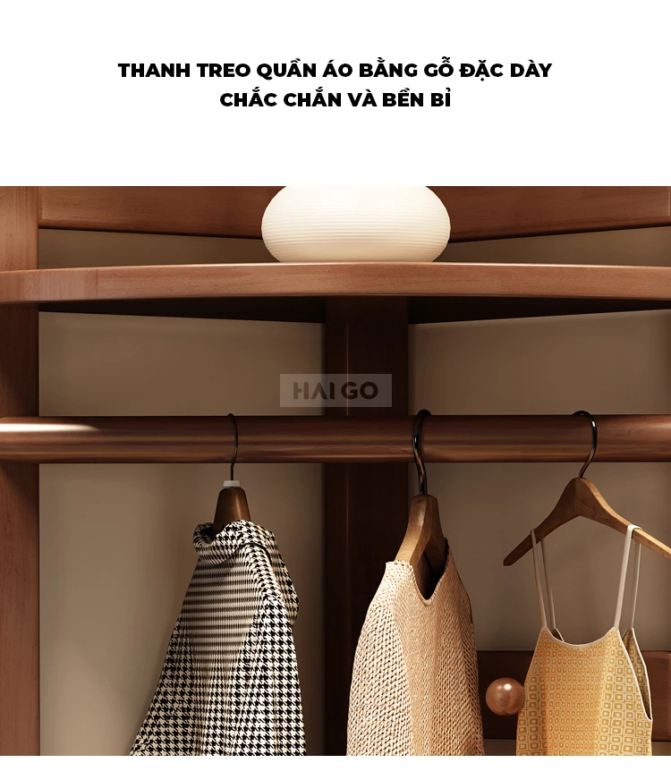 Kệ Góc Phòng Ngủ Gỗ Tự Nhiên Haigo KT368